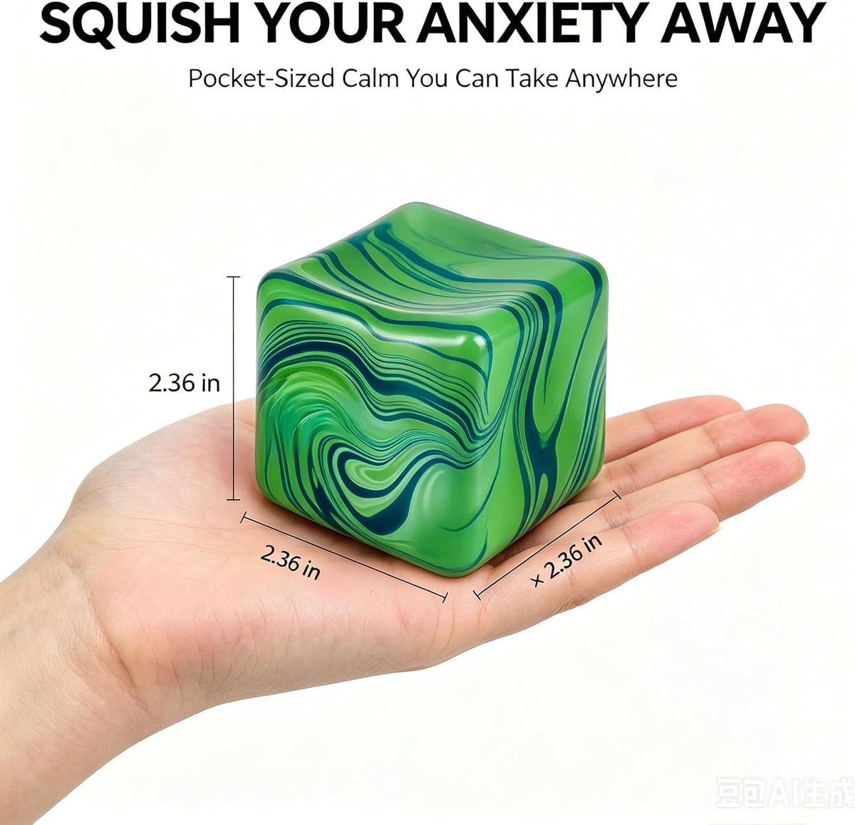 Squishy Stress Cube Stress Ball - Sensory Fidget Toy - photo 2