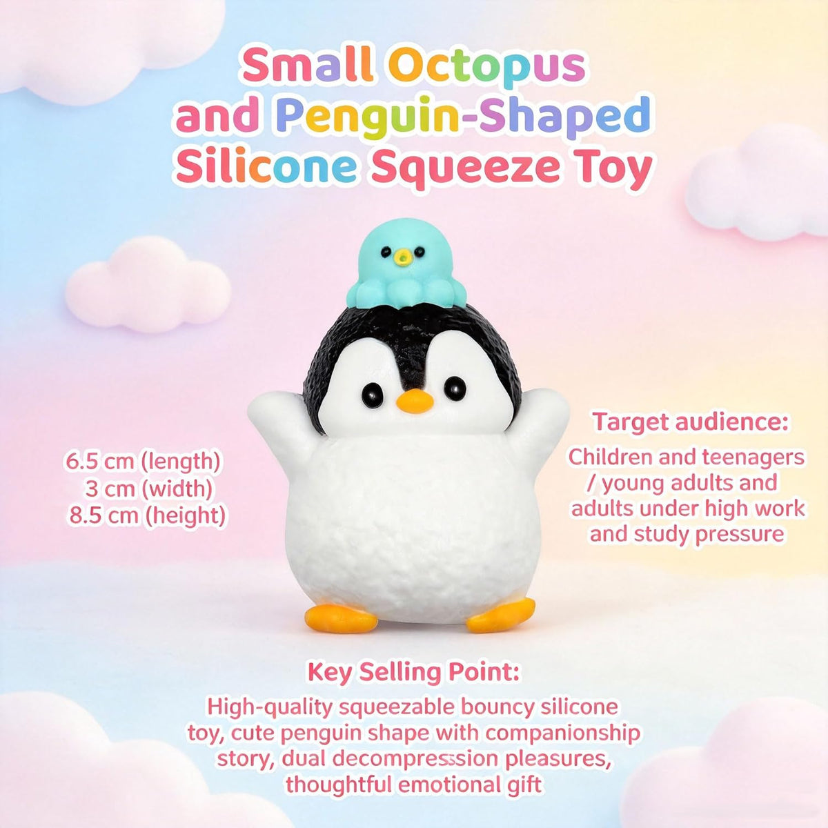Silicone Taba Squishy Stress Ball Penguin