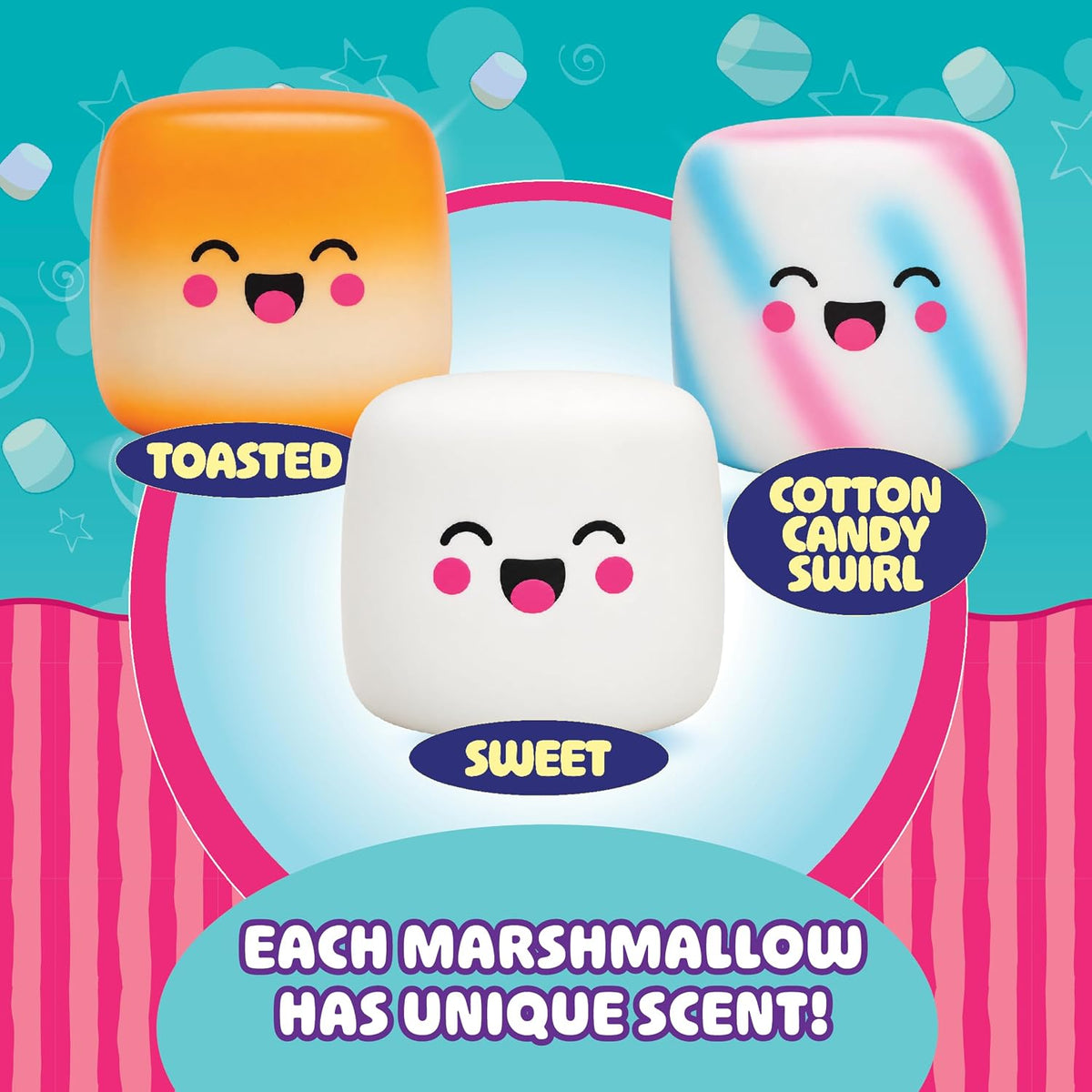 Squeeze Please 3 Pack Scented Marshmallow Stress Relief Fidget Squishy Toy