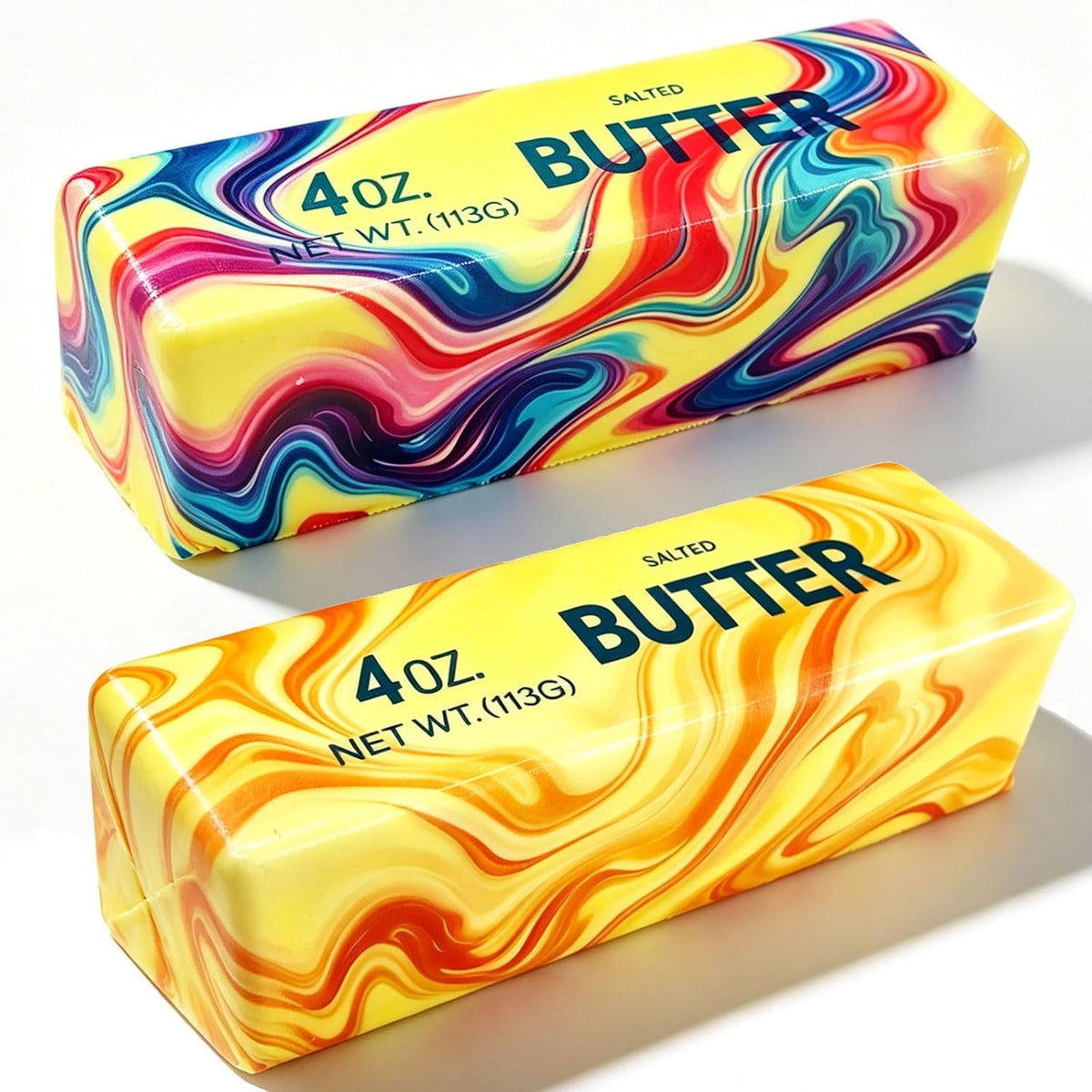 2 Pack Marbled Rainbow Butter Squishy Fidget Toy - photo 1