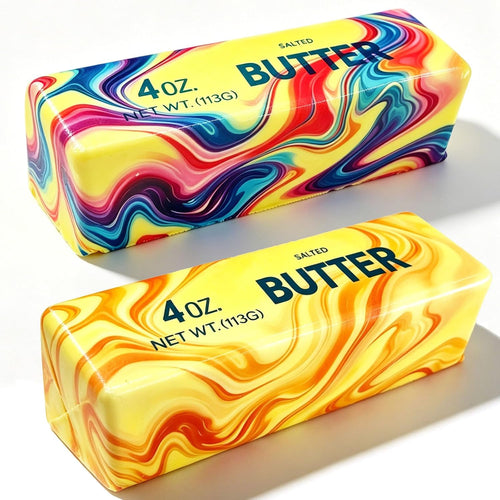 2 Pack Marbled Rainbow Butter Squishy Fidget Toy - photo 1