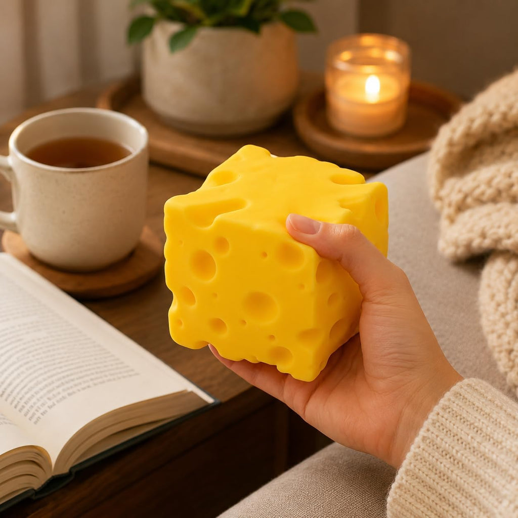 Big Cheese Squishy Toy - Yellow Stress Relief Fidget - photo 3