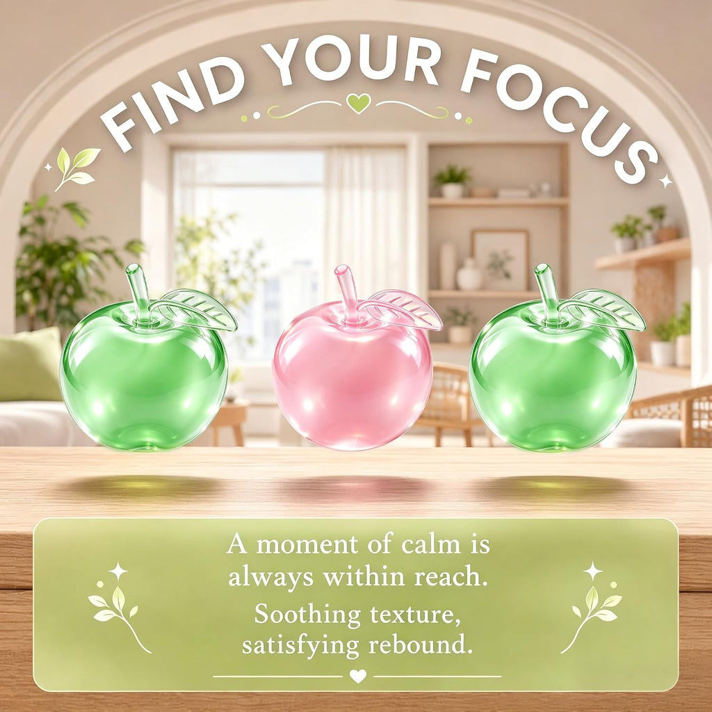 2Pcs Apple Squishy Fidget Toys,Slow Rise Squeeze Toy for Stress Relief Ball