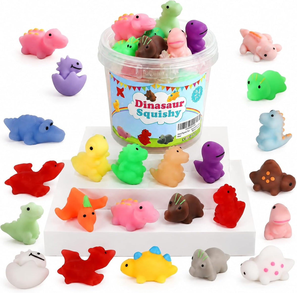 24 Pcs Dinosaur Mochi Squishy Toys - Stress Relief - photo 1