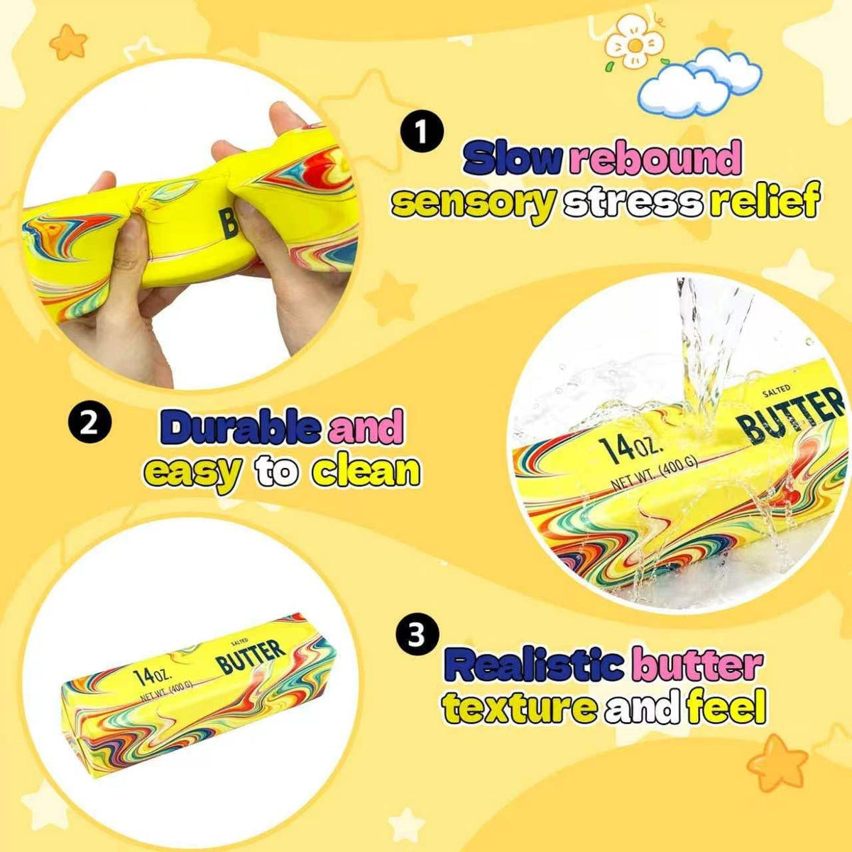 Big Butter Squishy 8.6" - Giant Rainbow Butter Stick - photo 4