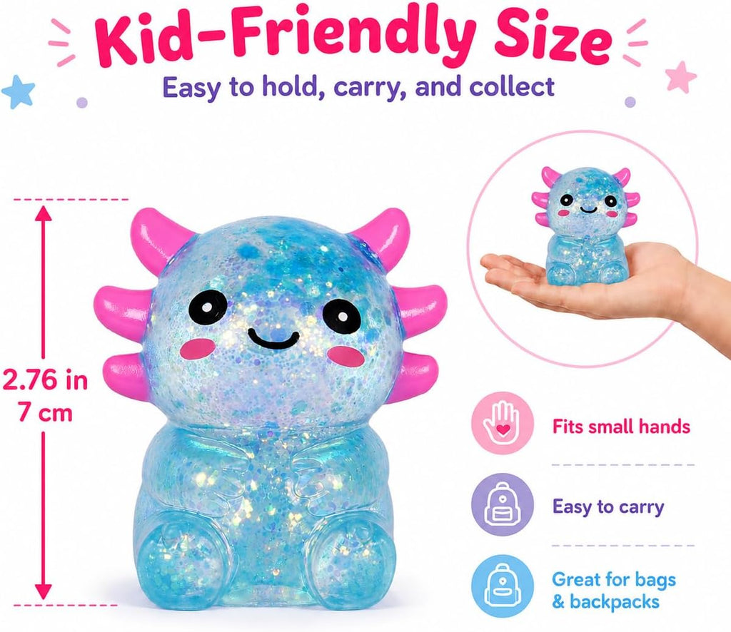 Axolotl Squishy Stress Ball, Soft TPR Fidget Toy for Kids Adults