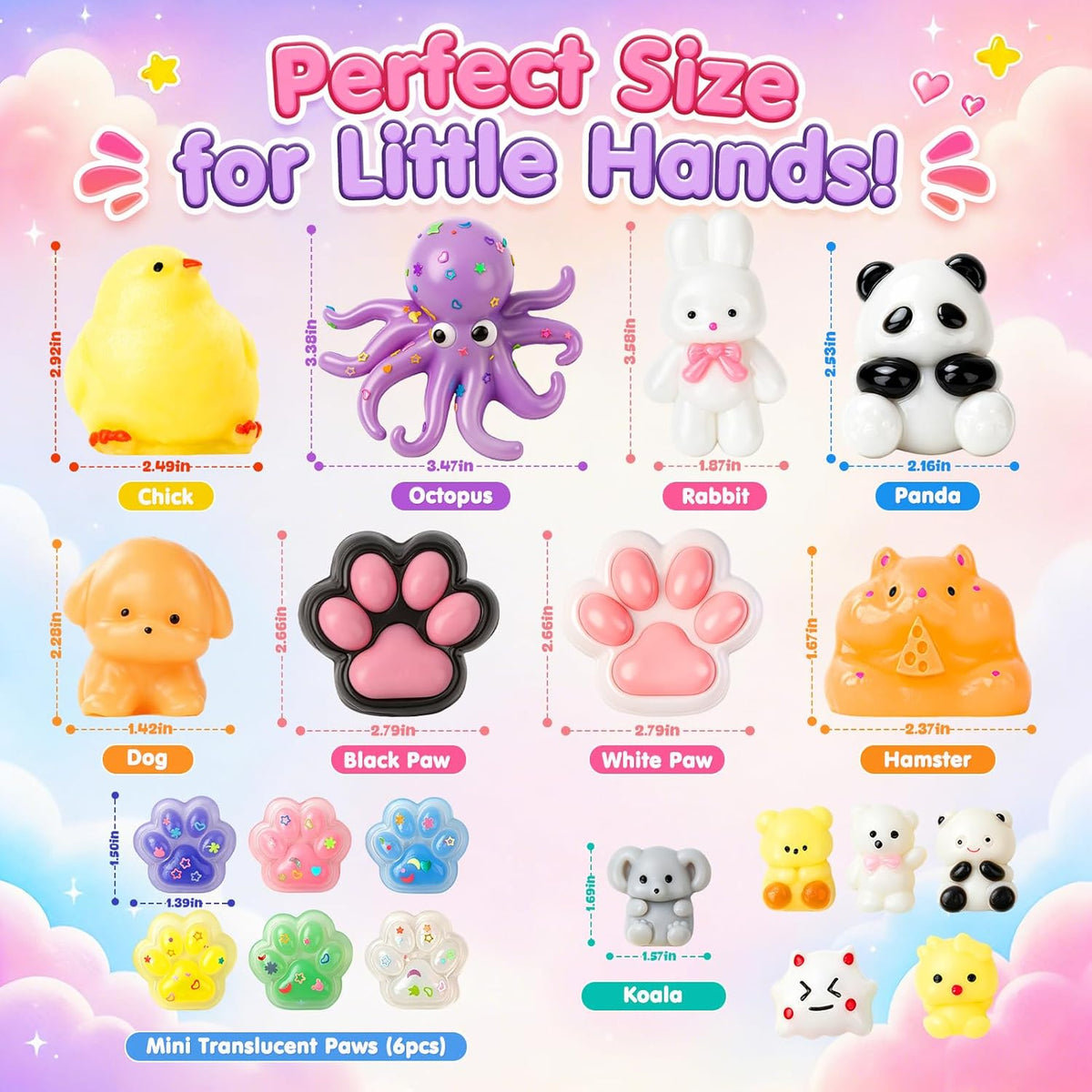 20 Pack Taba Squishy Toys - 8 Large + 12 Mini Keychains - photo 2