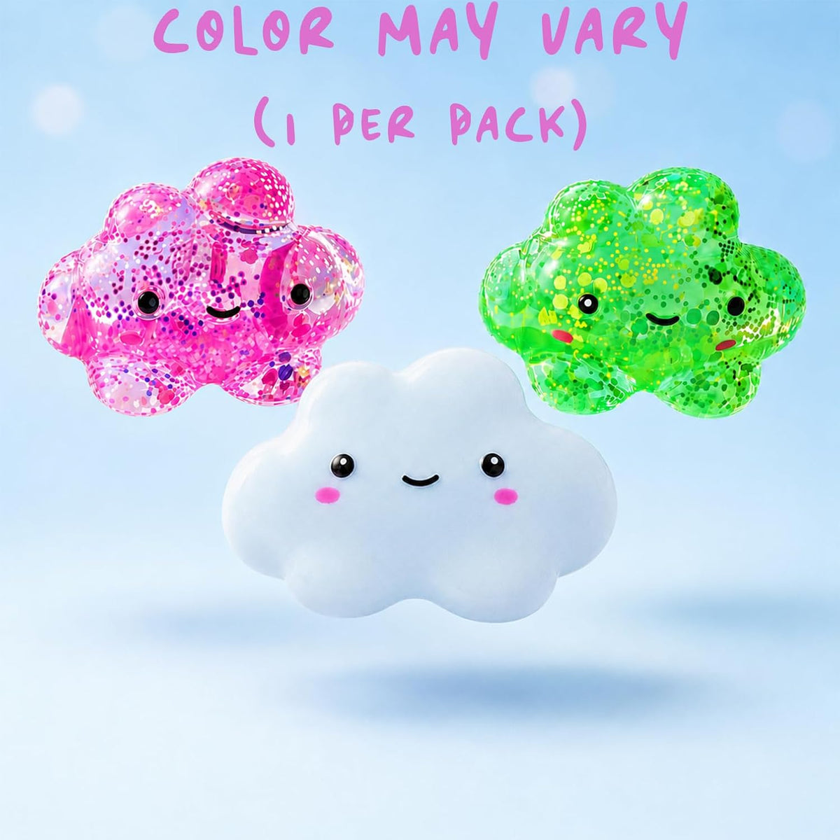 Premium Cloud Squishy Toy, Glow in the Dark Stress Ball, Odor-Free Slow Rise Crystal Clear, Non-Toxic, Easy to Clean, Durable, Gift-Ready, Children Safety Certificate & ASTM Certified 3+