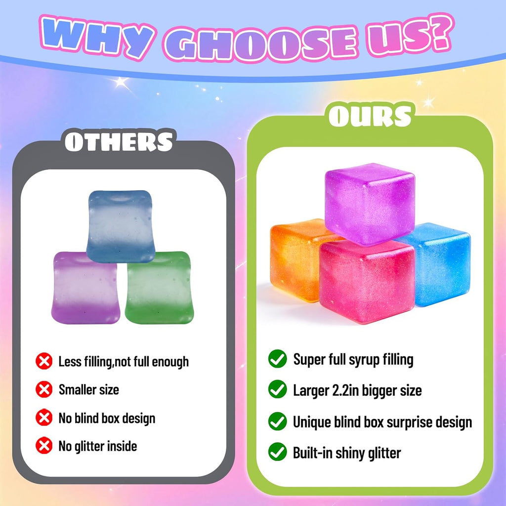 4-Pack Glitter Stress Cube Squishy Fidget Toys - photo 6