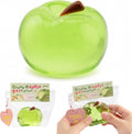 Clear green taba apple squishy in soft sticky silicone, stress relief fidget toy