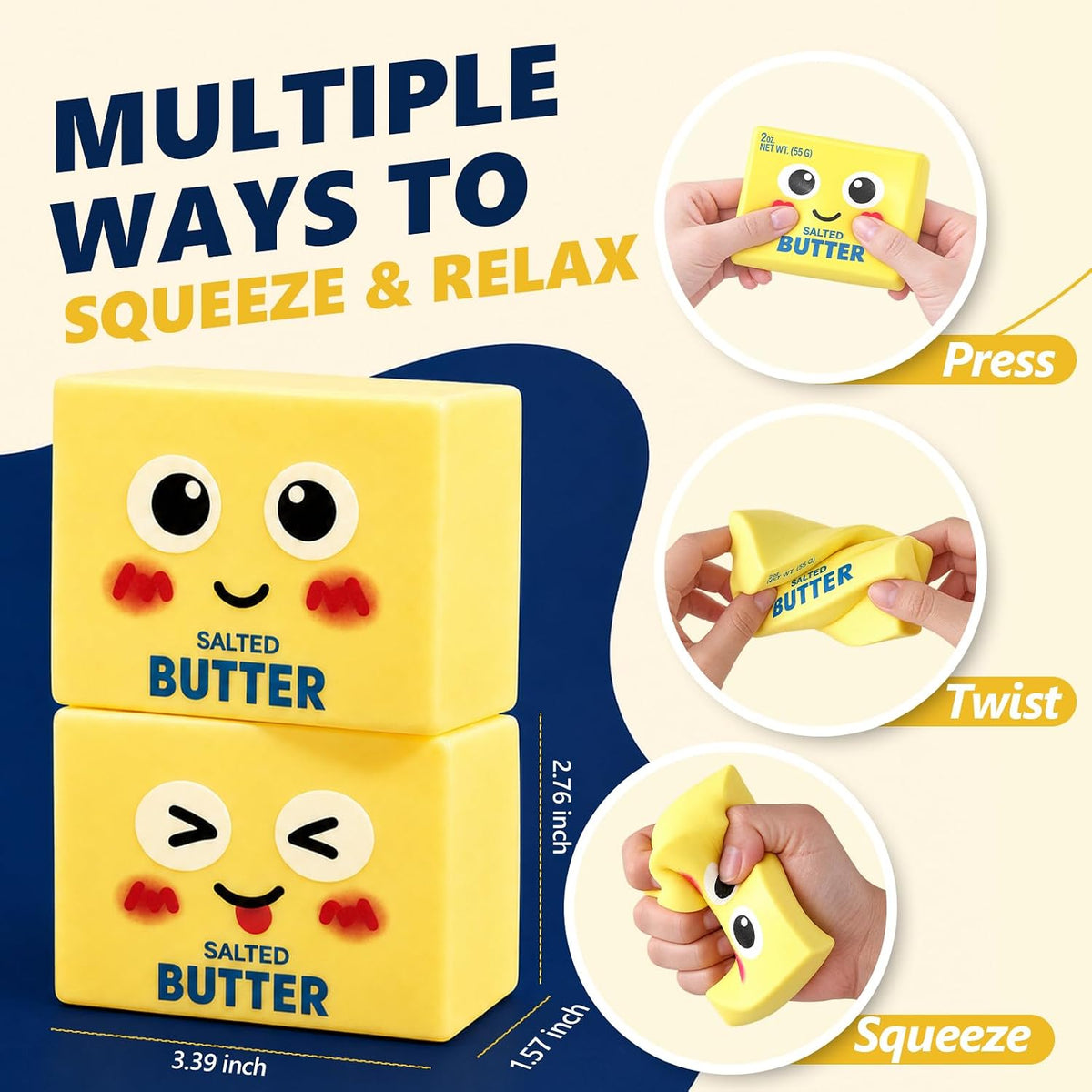 Butter Squishy, Slow Rebound Squeeze Stress Relief Toy