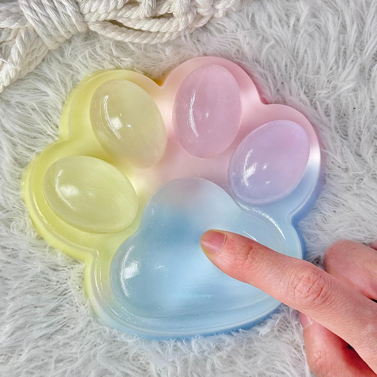 Big Cat Paw Taba Squishy 5" - Tri-Color Fidget Toy - photo 5