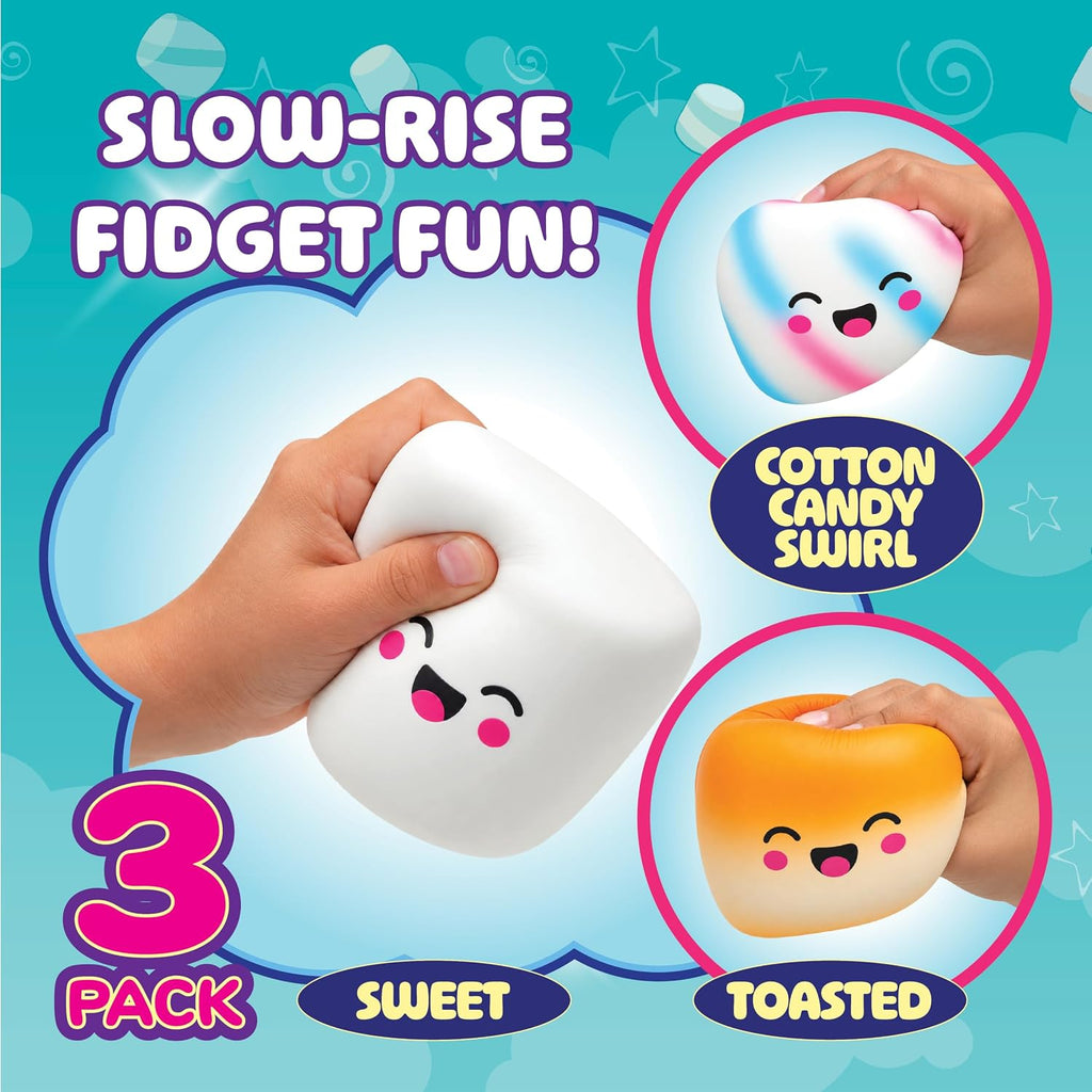 Squeeze Please 3 Pack Scented Marshmallow Stress Relief Fidget Squishy Toy