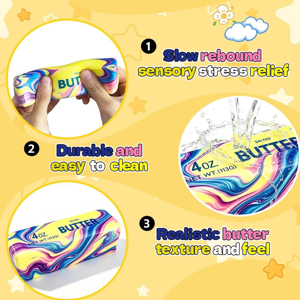 Rainbow Wave Butter Squishy - Slow Rising Squeeze Toy - photo 6
