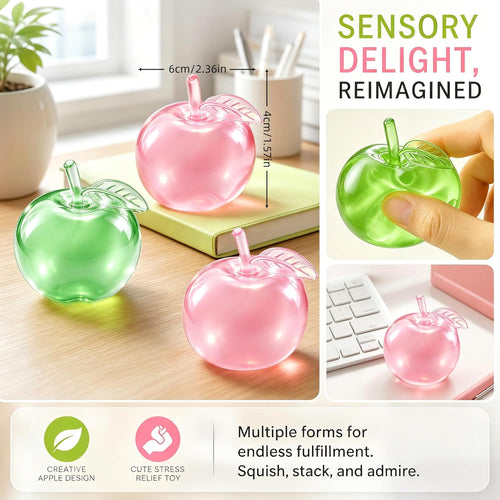 2Pcs Apple Squishy Fidget Toys,Slow Rise Squeeze Toy for Stress Relief Ball