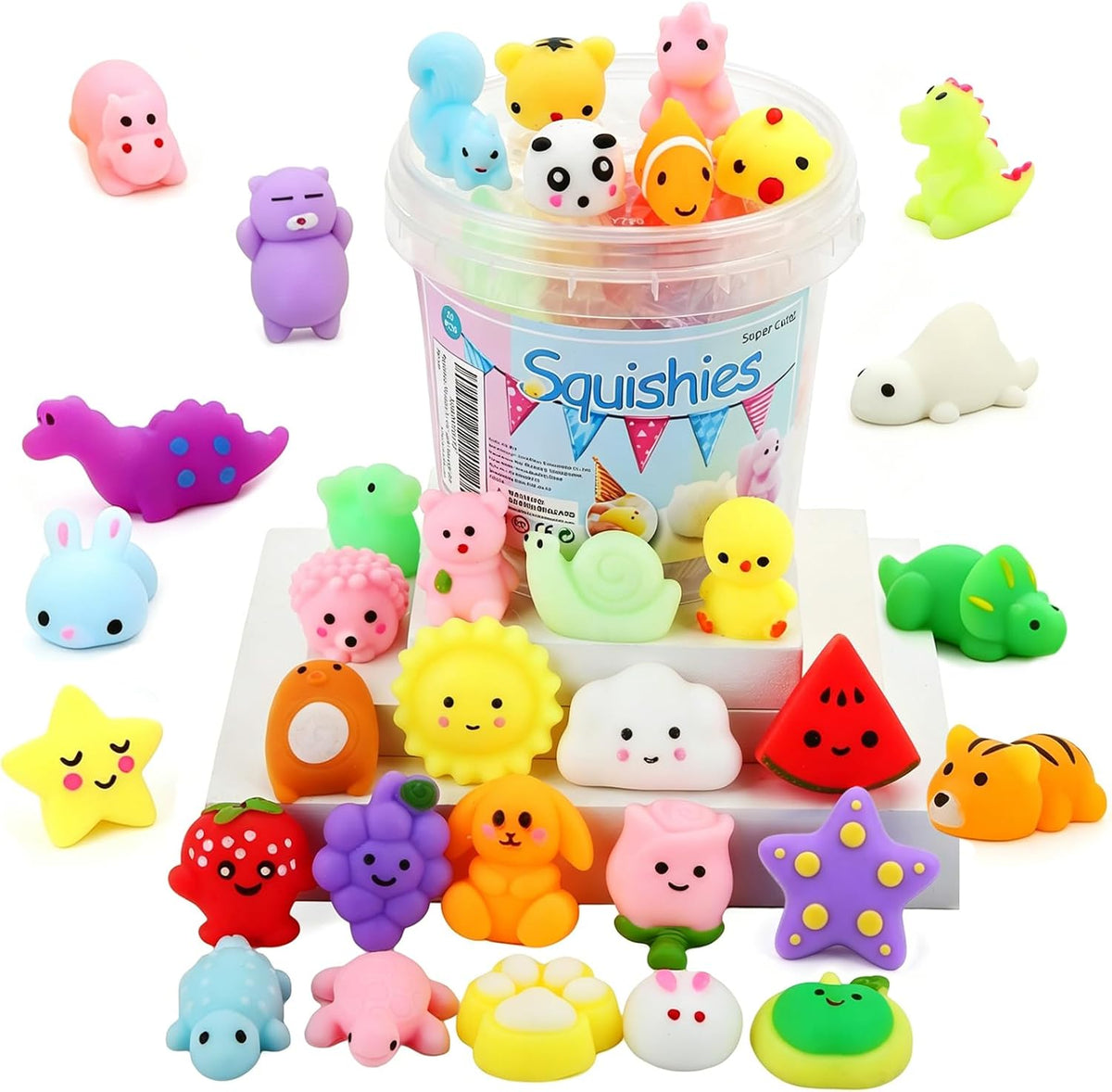 24 Pcs Mochi Squishy Toys Party Favors with Storage Box - photo 1