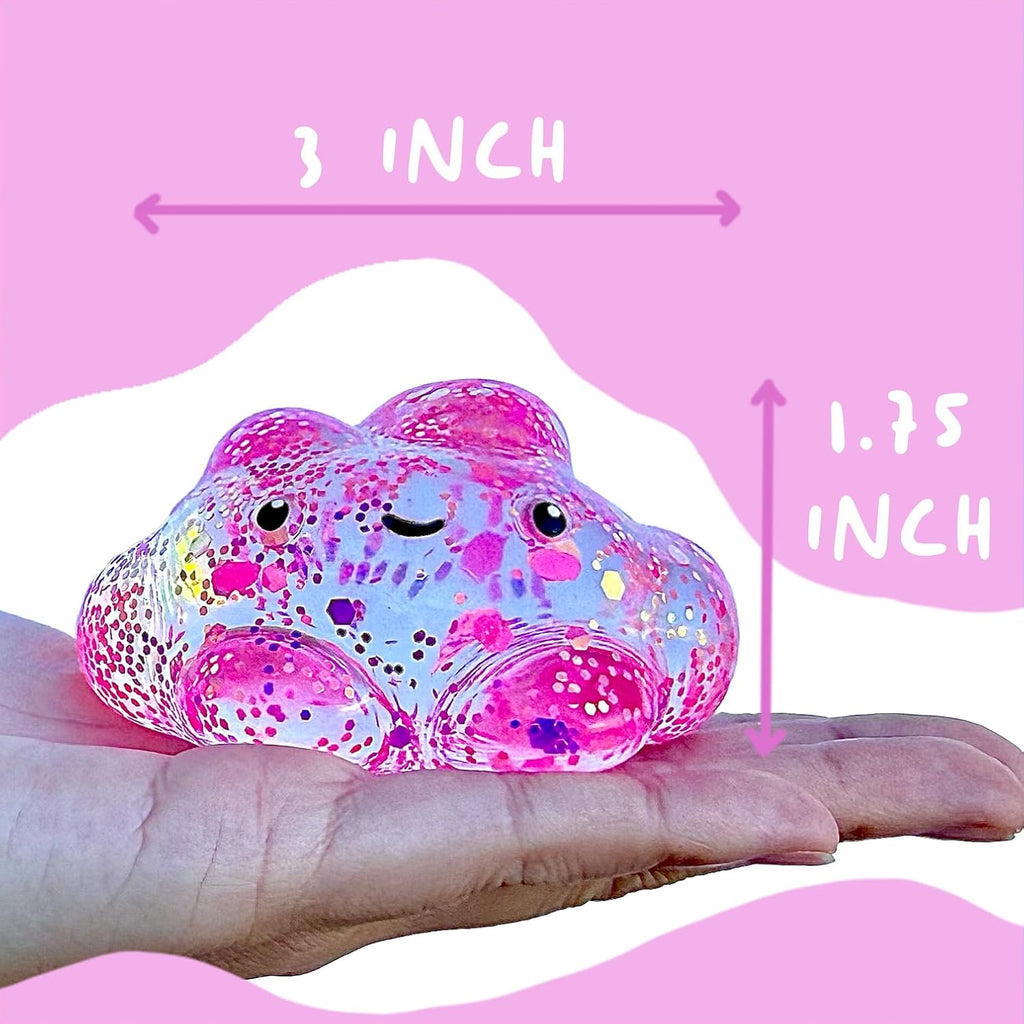 Premium Cloud Squishy Toy, Glow in the Dark Stress Ball, Odor-Free Slow Rise Crystal Clear, Non-Toxic, Easy to Clean, Durable, Gift-Ready, Children Safety Certificate & ASTM Certified 3+