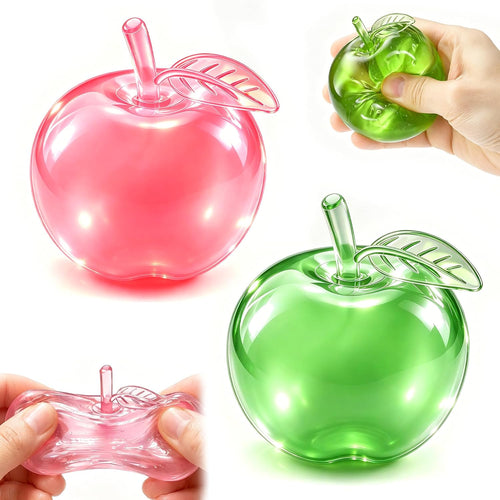 2Pcs Apple Squishy Fidget Toys,Slow Rise Squeeze Toy for Stress Relief Ball