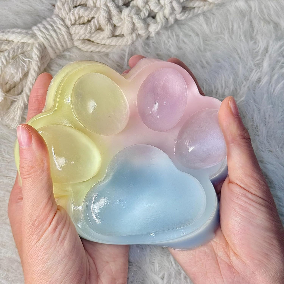 Big Cat Paw Taba Squishy 5" - Tri-Color Fidget Toy - photo 6