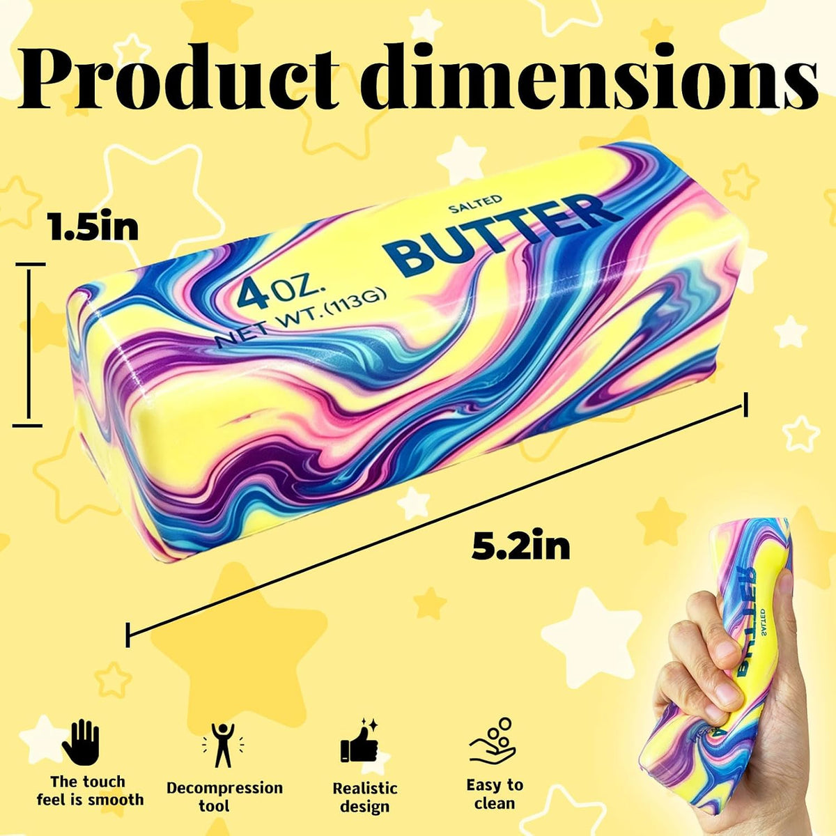 Rainbow Wave Butter Squishy - Slow Rising Squeeze Toy - photo 2