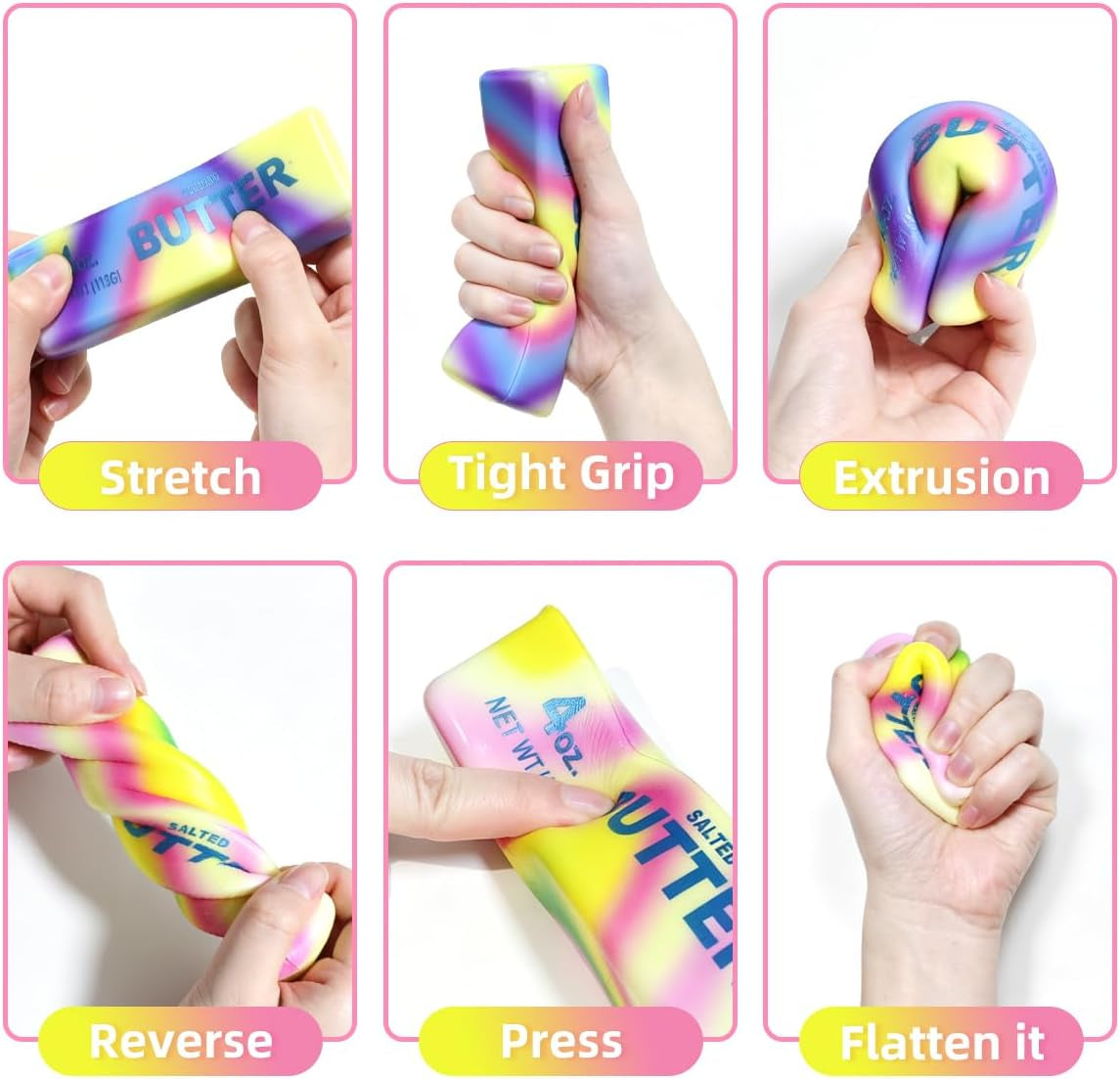 2 Pcs Butter Squishy Sticks - Pocket Fidget Toys - photo 2