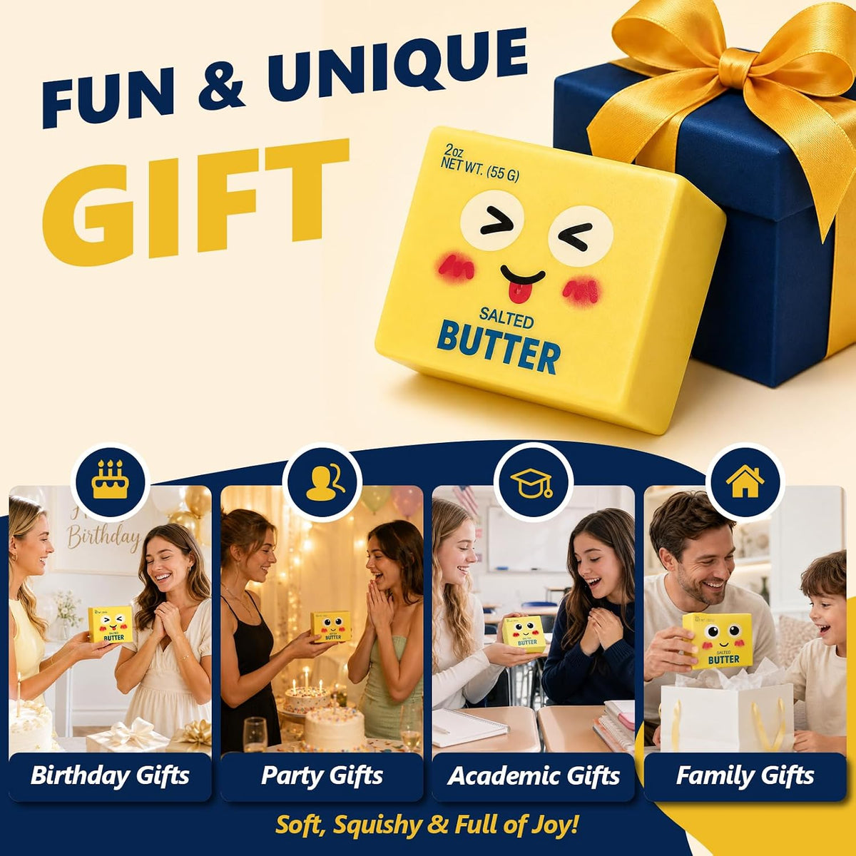Butter Squishy, Slow Rebound Squeeze Stress Relief Toy