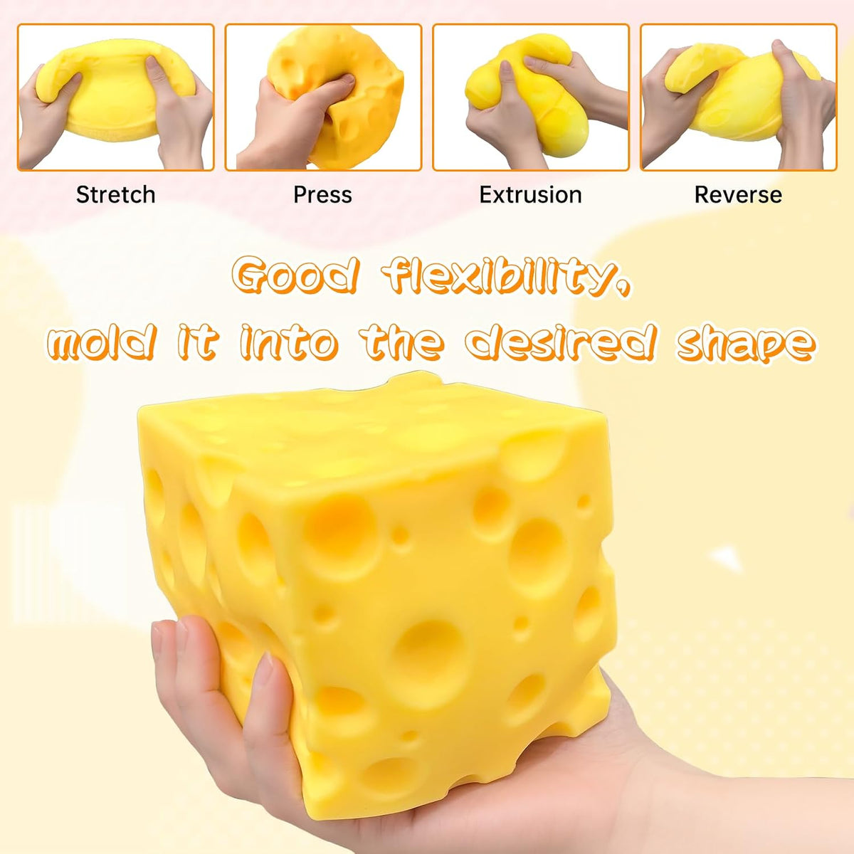 Big Cheese Squishy 3.9" - Jumbo Cheese Stress Ball - photo 5