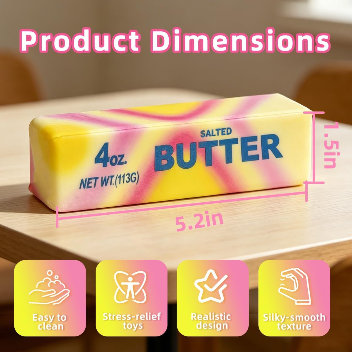 2 Pcs Butter Squishy Sticks - Pocket Fidget Toys - photo 3