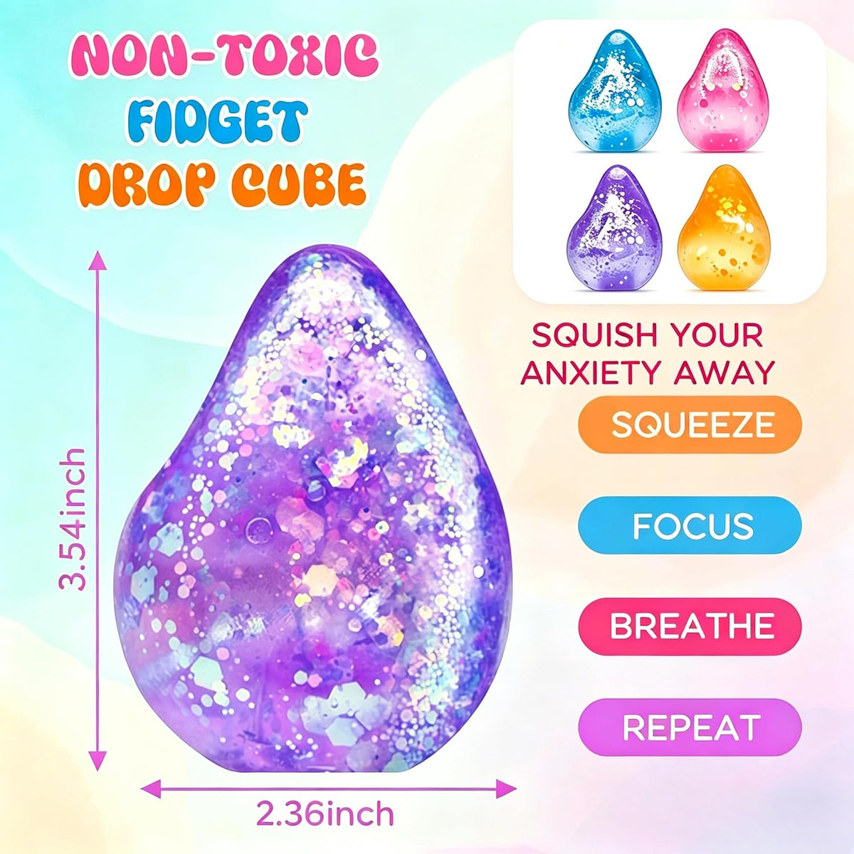 Stress Cube Fidget Toy - Squishy Sugar Ball Cube - photo 2