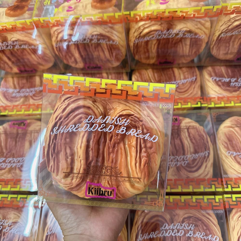 Squishy Danish Shredded Bread 5.3" Jumbo Slow Rising Squishies Scented Stress Relief Kids Gift Toys