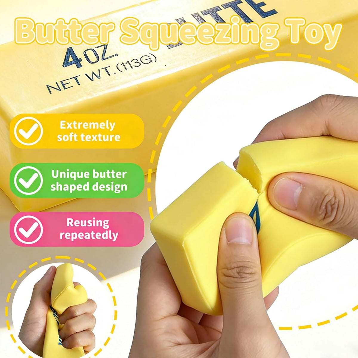 2-Pack Butter Squishy Sticks - Slow Rising Fidget Toy - photo 5