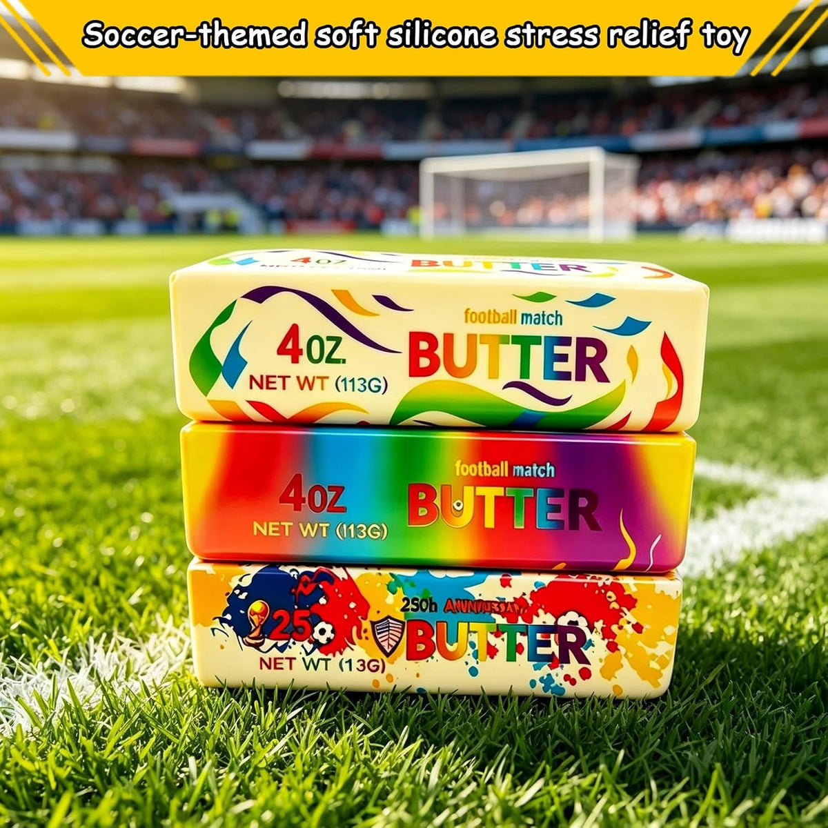 Butter Squishy, Squeeze Toys, Squishy Butter, Realistic Butter Stick Soft Squeeze Toys (Butter-3Pcs)