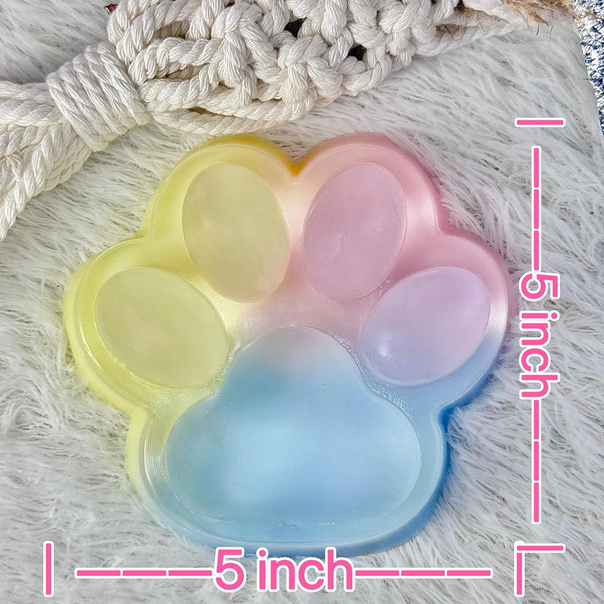 Big Cat Paw Taba Squishy 5" - Tri-Color Fidget Toy - photo 4