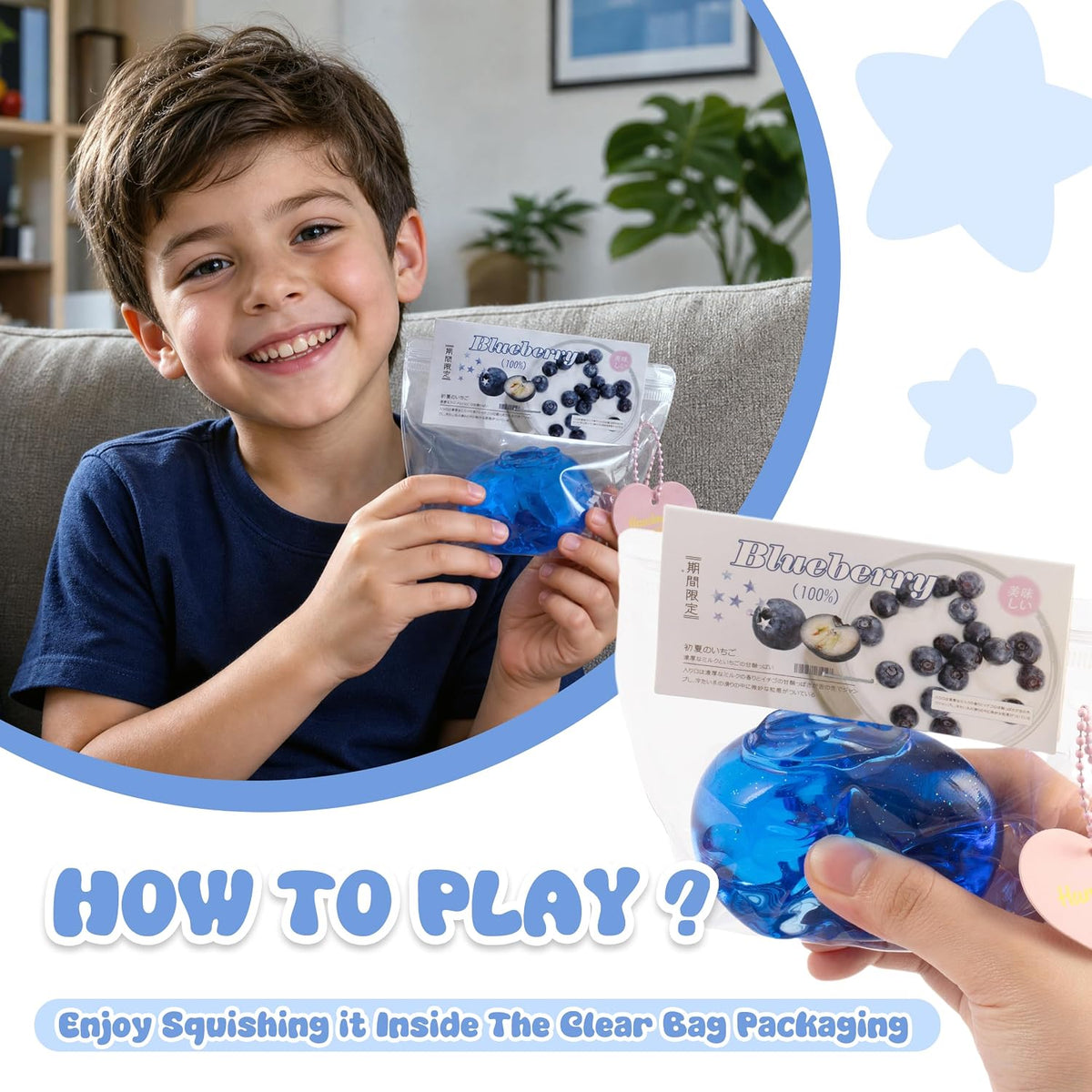 Taba Blueberry Squishy - Sticky Squeeze Fidget Toy - photo 3
