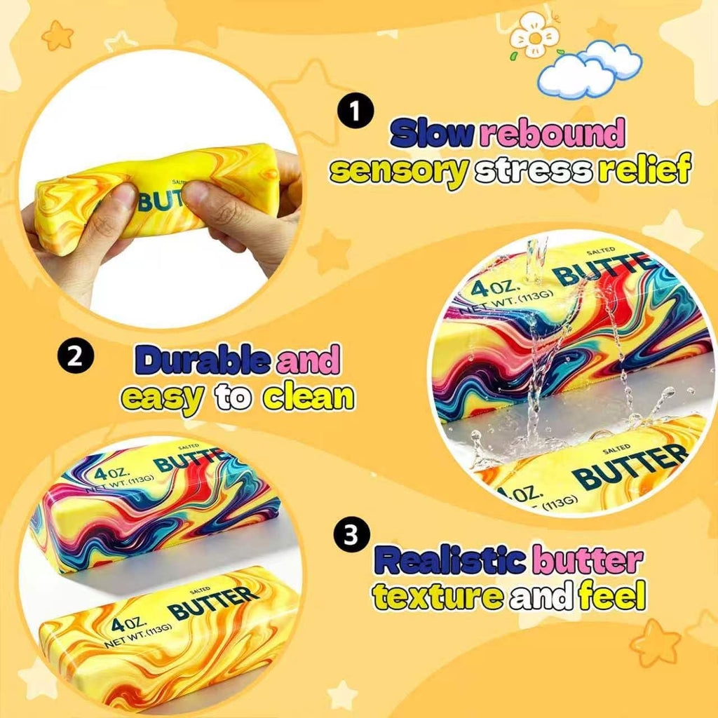 2 Pack Marbled Rainbow Butter Squishy Fidget Toy - photo 7