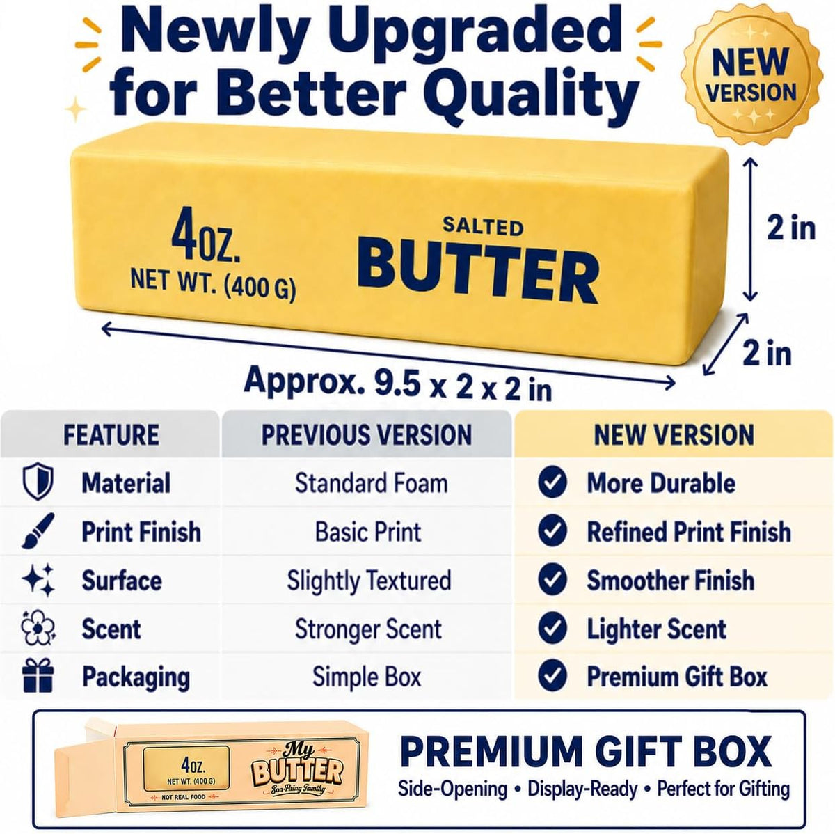 14 oz Giant Butter Squishy Stick - Jumbo Stress Toy - photo 3
