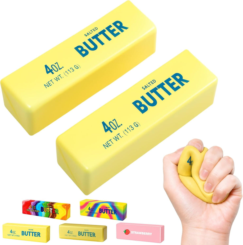 2 Pcs Yellow Butter Squishy - Slow Rising Fidget Toys - photo 1