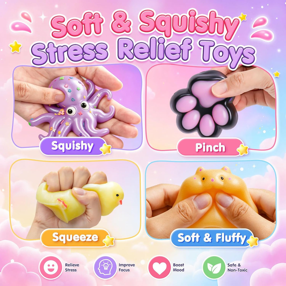 20 Pack Taba Squishy Toys - 8 Large + 12 Mini Keychains - photo 4