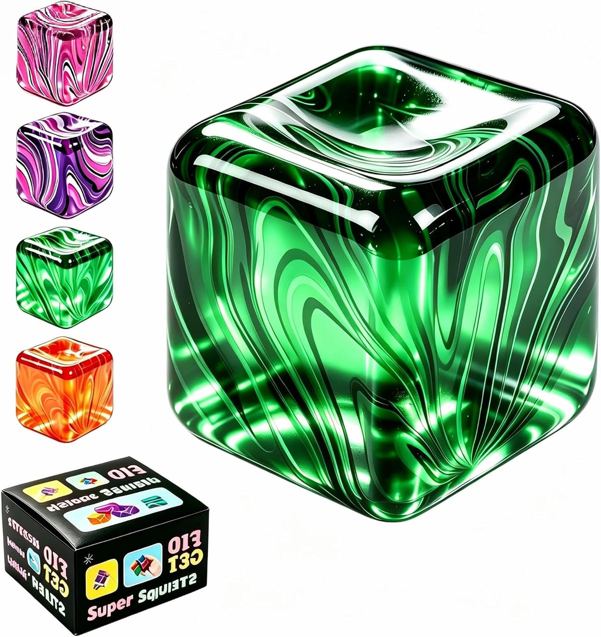 Squishy Stress Cube Stress Ball - Sensory Fidget Toy - photo 1