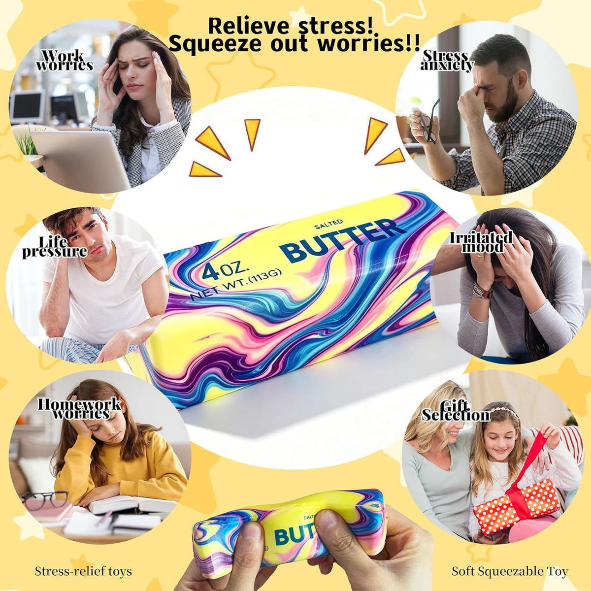 Rainbow Wave Butter Squishy - Slow Rising Squeeze Toy - photo 7