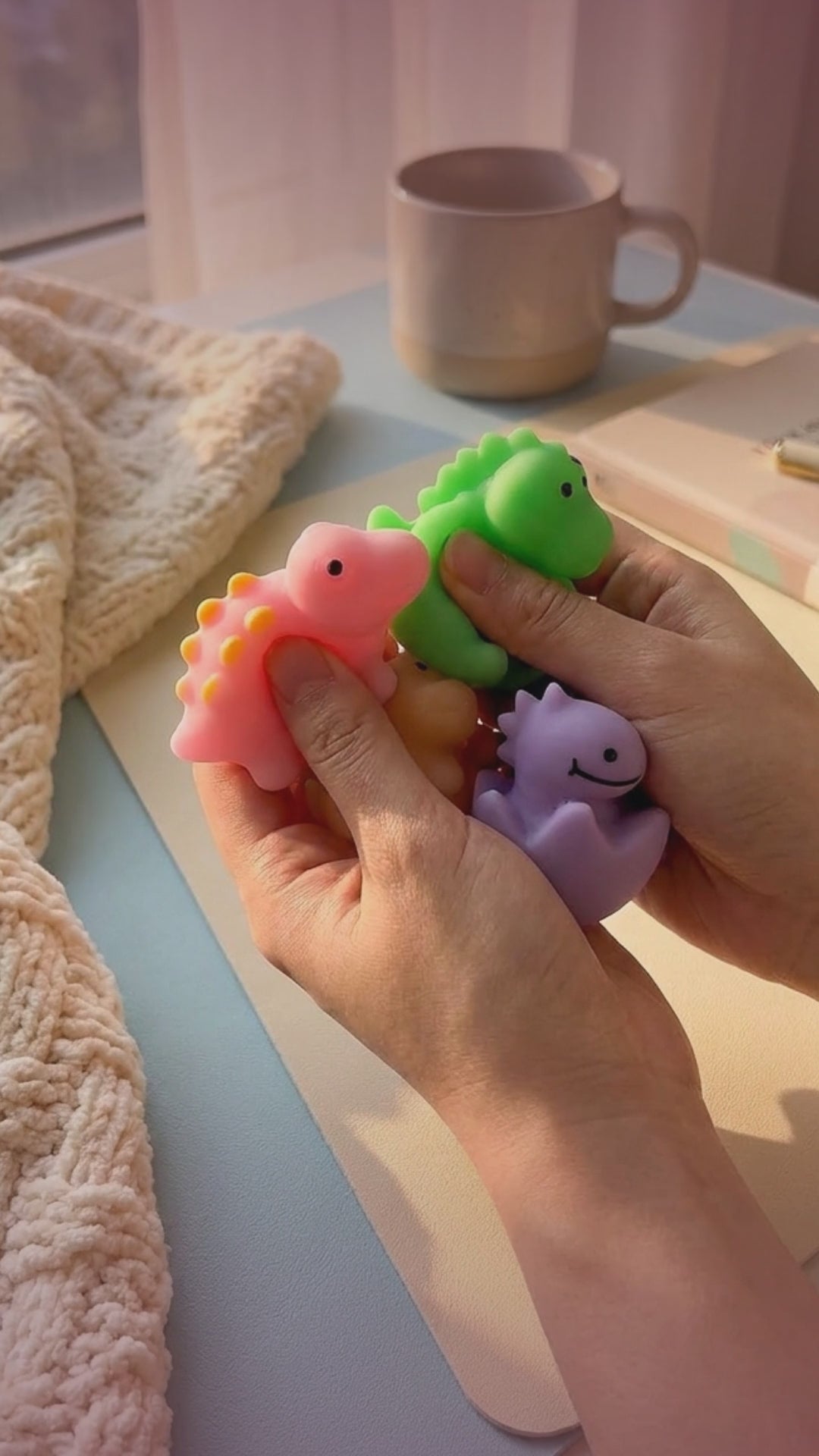 24 Pcs Dinosaur Mochi Squishy Toys product video